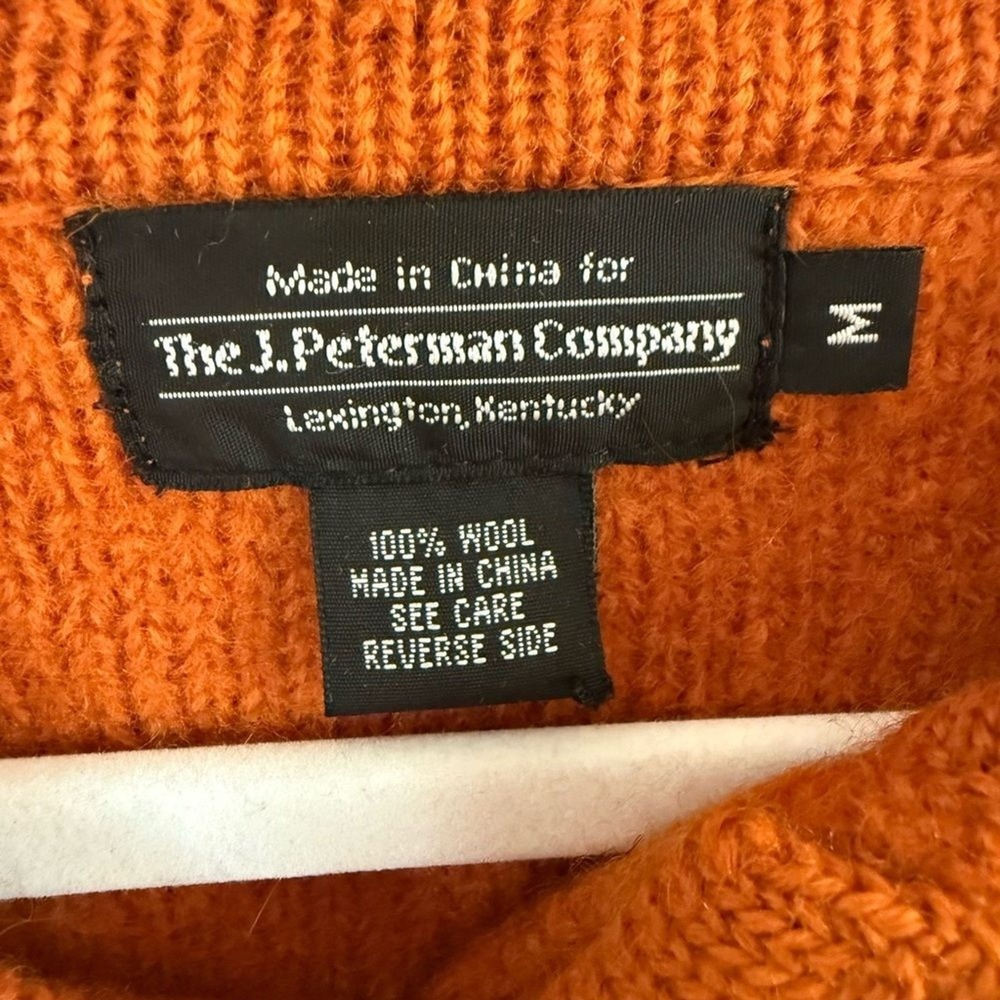 The J. Peterman Company 100% Wool double breasted jacket Medium Tangerine money - Picture 4 of 7